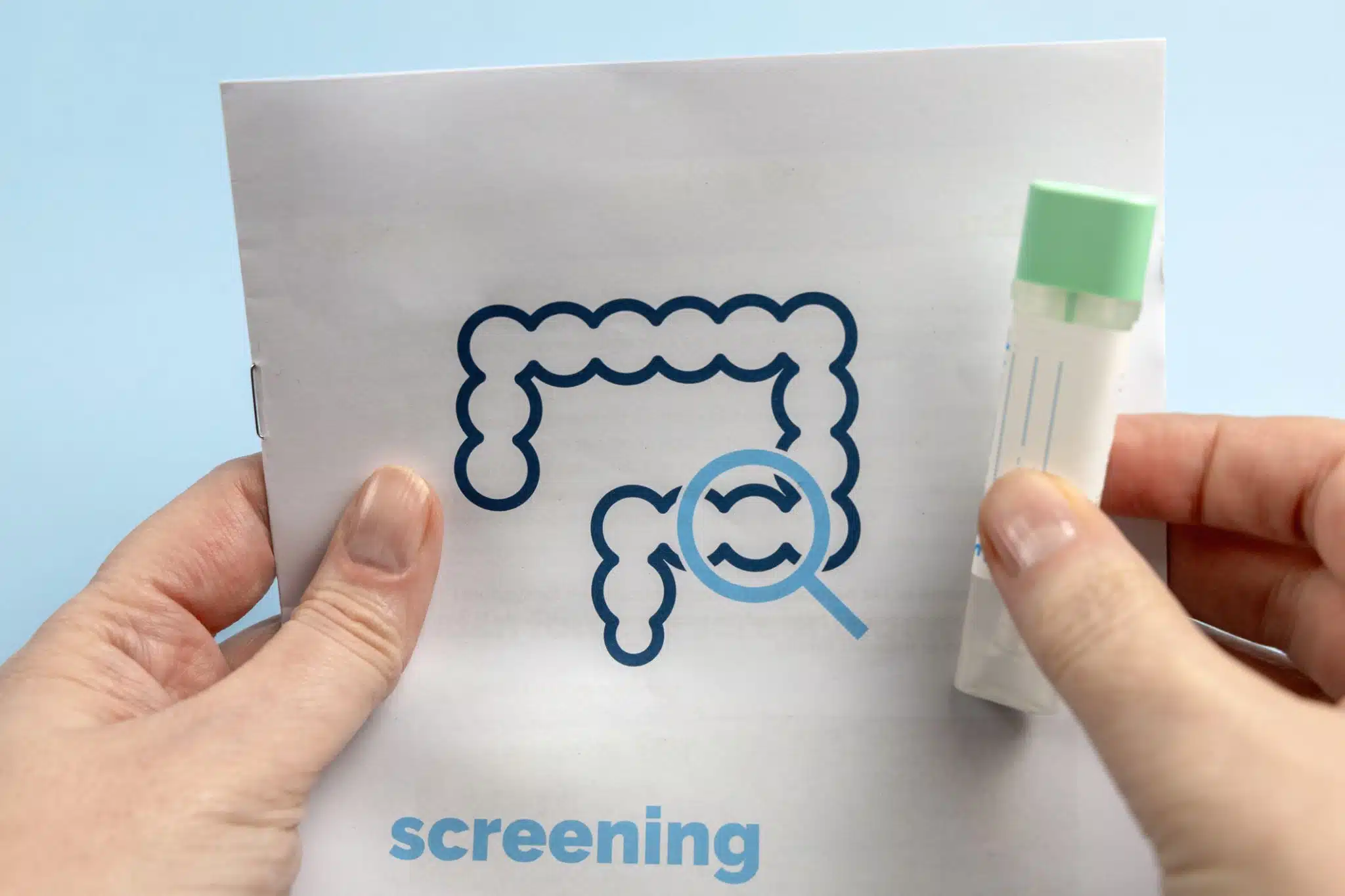 A paper with a drawing representing a colon cancer screening or colonoscopy at UAB Medical West.