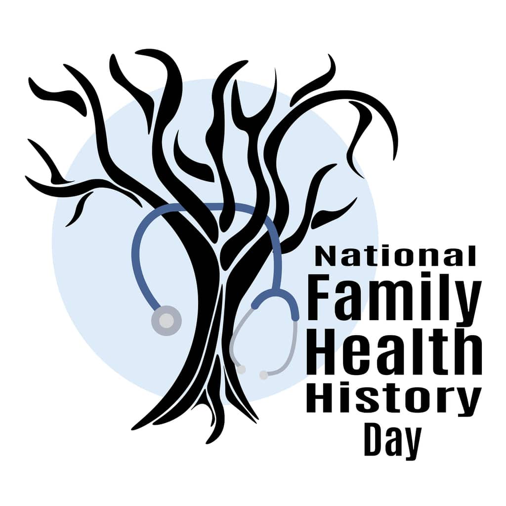 A drawing of a stethoscope in a tree signifying National Family Health History Day.